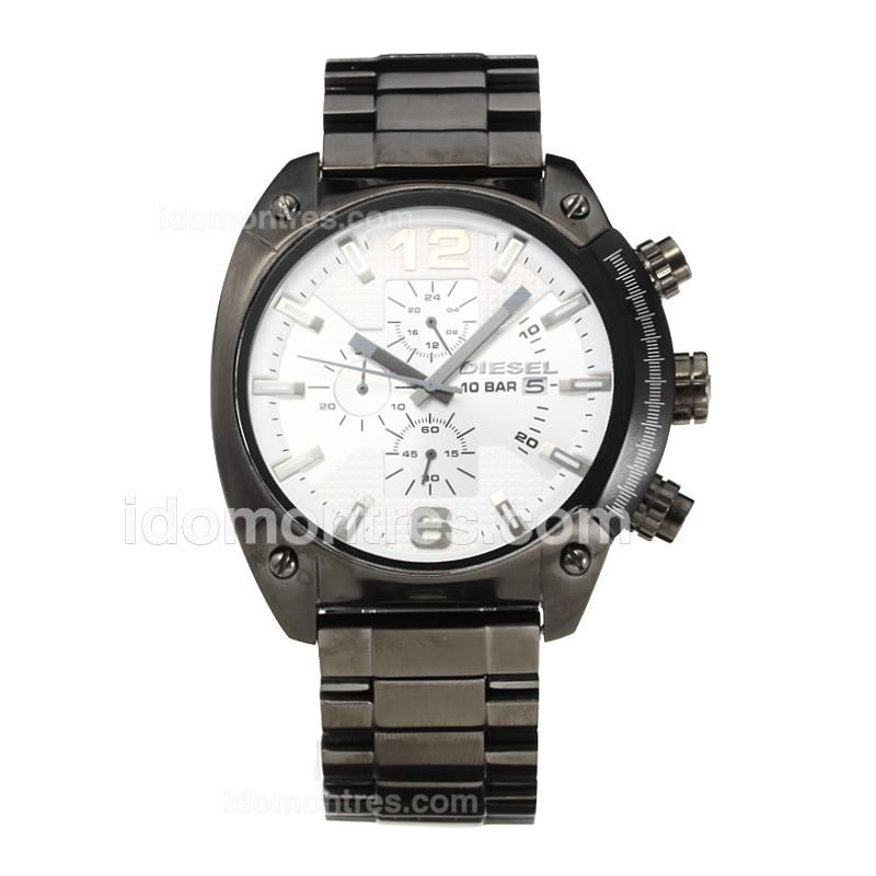 Diesel 10 Bar Working Chronograph Full PVD with White Dial
