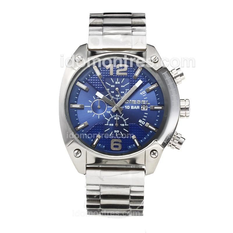 Diesel 10 Bar Working Chronograph with Blue Dial S/S
