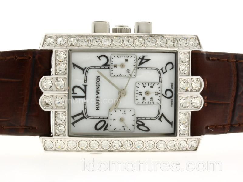 Harry Winston Avenue C Automatic Diamond Bezel with MOP Dial-Number Marking Lady Size