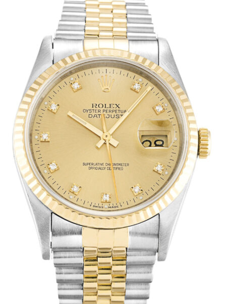 Replica Rolex Datejust Champagne Diamonds Dial 16233
