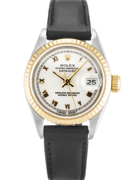 Replica Rolex Lady-Datejust White Dial 69173 Leather