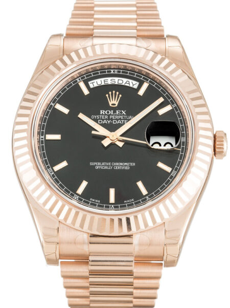 Replica Rolex Day-Date II Black Dial 218235-2