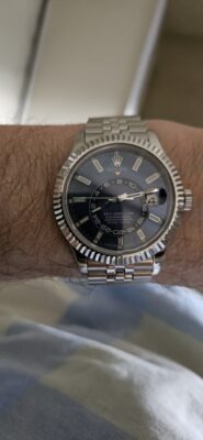 Superclone Rolex Sky-Dweller Bright blue Dial 336934 Jubilee photo review