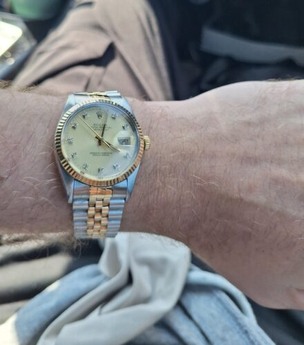 Replica Rolex Datejust Champagne Diamonds Dial 16233 36 mm photo review