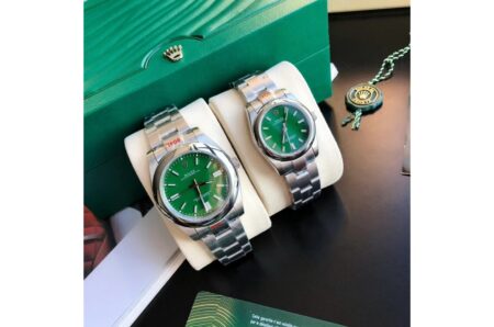 Replica Rolex Oyster Perpetual SS/SS Green/Stk