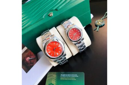 Replica Rolex Oyster Perpetual SS/SS Red/Stk