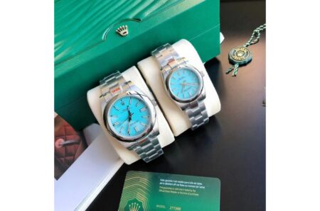 Replica Rolex Oyster Perpetual SS/SS Tiffany Blue/Stk