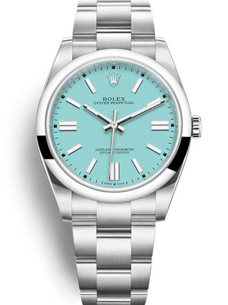 Replica Rolex Oyster Perpetual Tiffany Blue Dial 124300