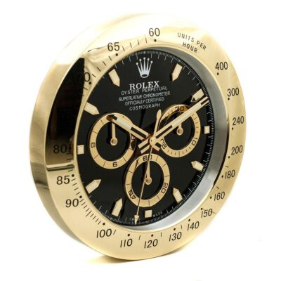 Replica ROLEX WALL CLOCK – DAYTONA GOLD/BLACK DIAL