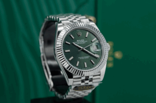 Replica Rolex Datejust Mint Green Dial fluted Bezel Jubilee Bracelet
