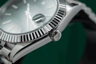 Replica Rolex Datejust Mint Green Dial fluted Bezel Jubilee Bracelet