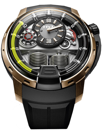 HYT H1 Black DLC and Pink Gold Mens Watch Model: 148-DG-22-GF-RU