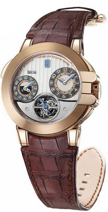 Harry Winston Z5 Tourbillon World Time Mens Watch Model: 400-MATTZ45RL-WA