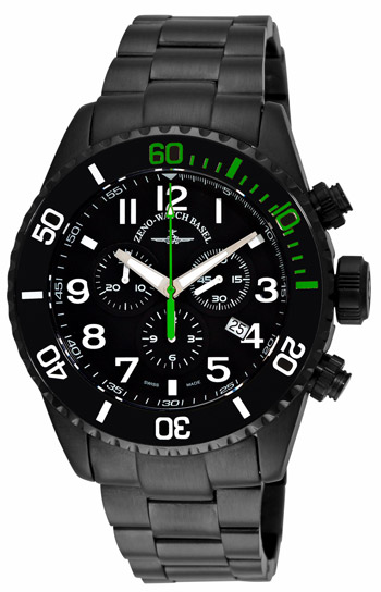 Zeno Divers Chronograph Mens Watch Model: 6492Q-BK-a1-8M