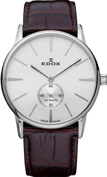 EDOX Les Bemonts Ultra Slim Hand Winding Mens Watch Model: 72014-3-AIN