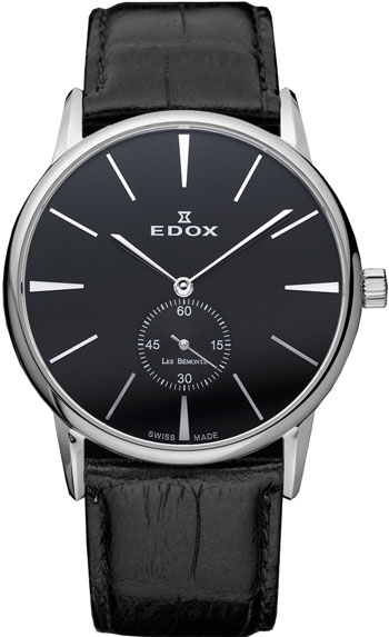 EDOX Les Bemonts Ultra Slim Hand Winding Mens Watch Model: 72014-3-NIN