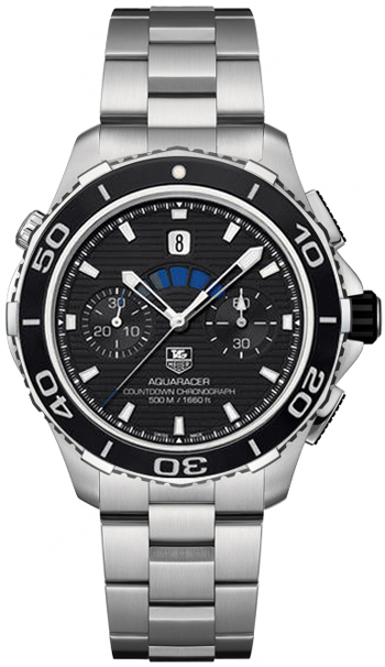Tag Heuer Aquaracer 500m Calibre 72 Countdown Chronograph Mens Watch Model: CAK211A.BA0833