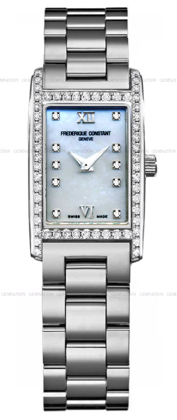 Frederique Constant Carree Quartz Diamonds Ladies Watch Model: FC-200MPWDC1D6B