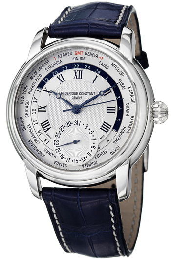Frederique Constant Worldtimer Mens Watch Model: FC-718MC4H6-BLUE