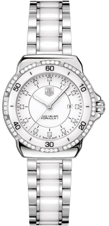 Tag Heuer Formula 1 Steel and Ceramic Diamond Dial 32mm Ladies Watch Model: WAH1313.BA0868