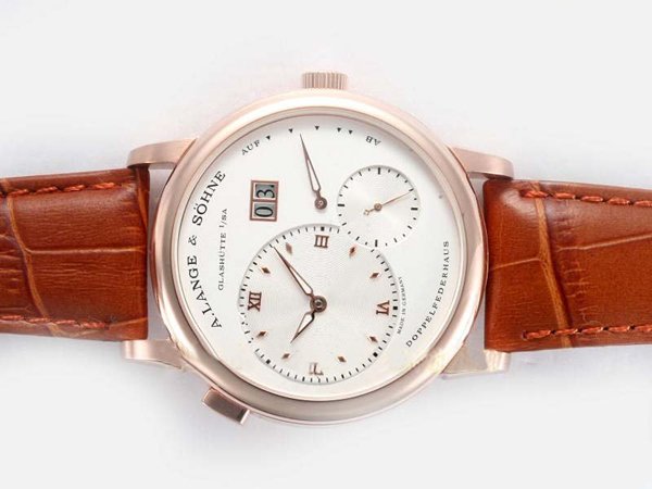 A.Lange Sohne Lange 1 101.021 Stainless Steel with Rose Gold Bezel White Dial Watch