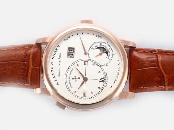 A.Lange Sohne Lange 1 Moonphase 109.021 White Dial 38.5mm Watch
