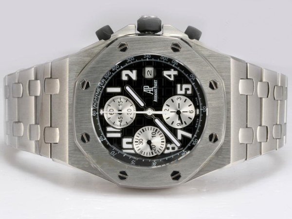 Audemars Piguet Royal Oak 25860ST.OO.1110ST.03 Silver Stainless Steel Strap Black Dial 42mm Watch