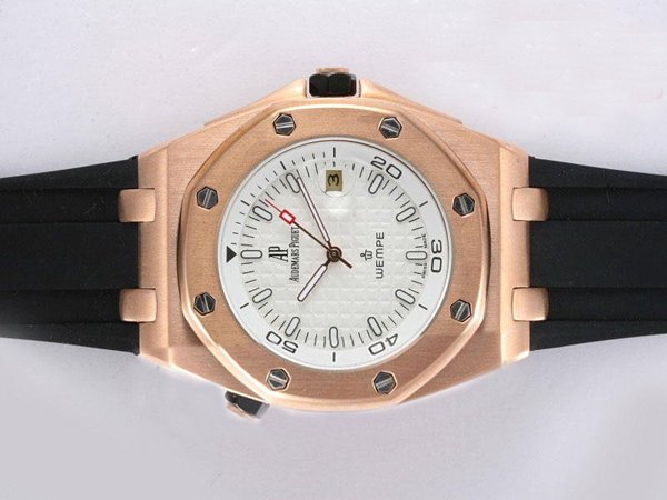 Audemars Piguet Royal Oak Offshore 15340OR.OO.D002CA.01 Rose Gold Case White Dial Round Watch