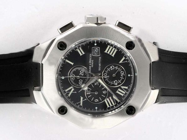 Baume Mercier Riviera XXL 8669 Round Stainless Steel Case Watch