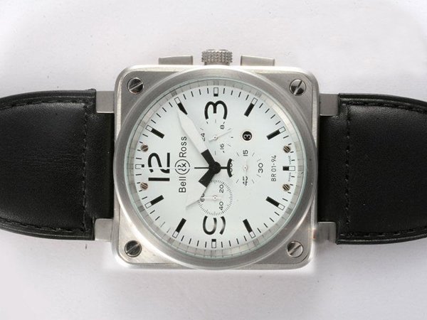 Bell Ross BR01-92 BR01-92 White Quartz Chronograph 46x46mm Midsize Watch