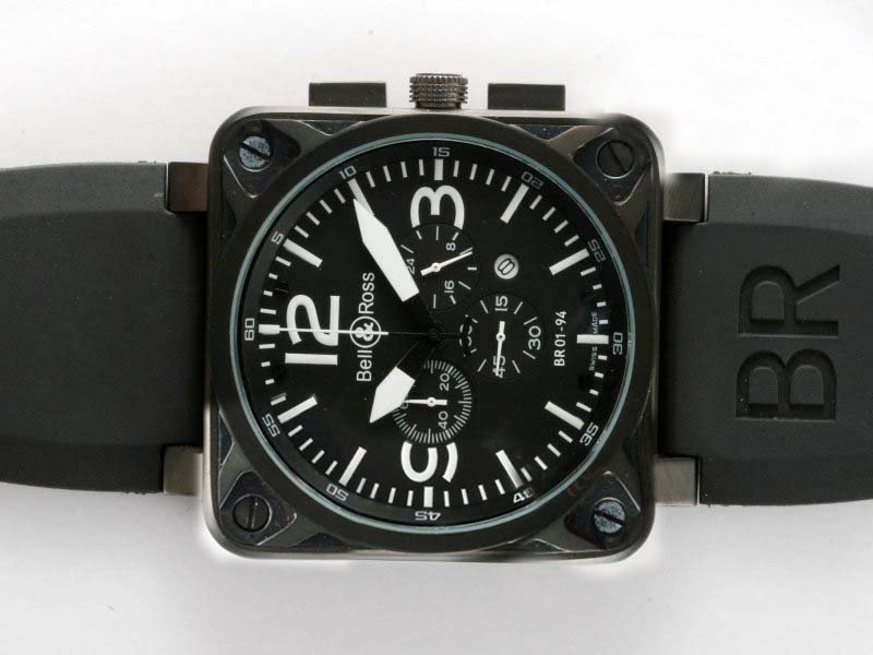Bell Ross BR01-94 Chronograph BR01-94 Black Black Dial Quartz Chronograph 46x46mm Watch