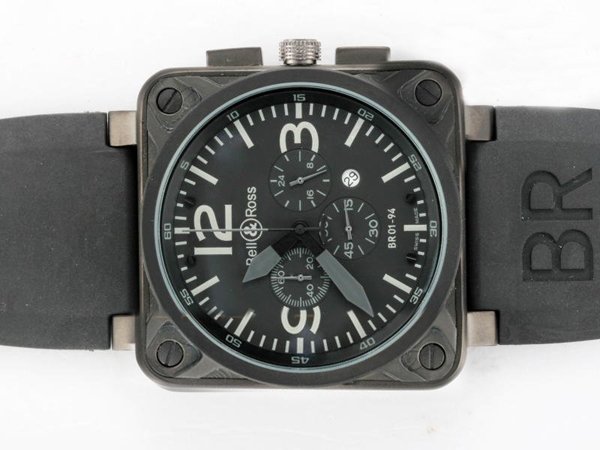 Bell Ross BR01-94 Chronograph BR01-94 Black Dial Carbon Rubber Black Dial 46x46mm Automatic Watch