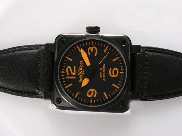 Bell Ross BR01-94 Limited editions BR01-92 Orange Leather Automatic Midsize Watch