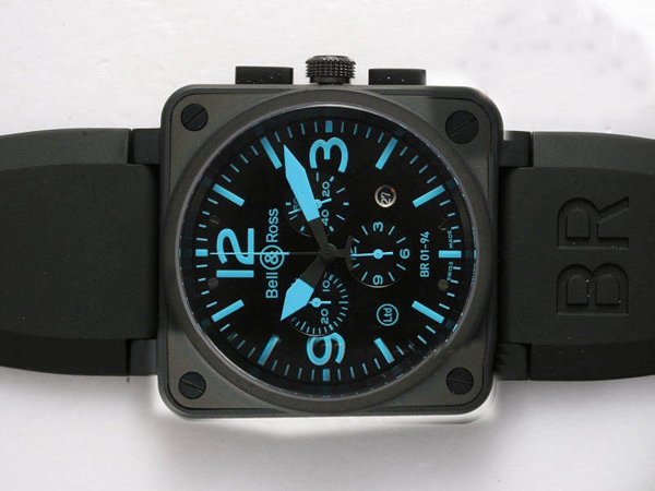 Bell Ross BR01-94 Limited editions BR01-94 Blue Midsize Quartz Chronograph PVD Bezel Watch