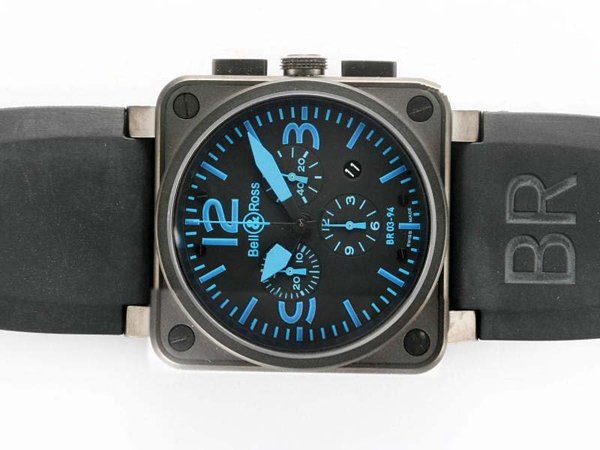 Bell Ross BR01-94 Limited editions BR01-94 Blue PVD Bezel Midsize Quartz Chronograph Watch