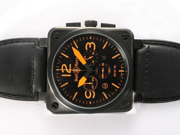 Bell Ross BR01-94 Limited editions BR01-94 Orange Quartz Chronograph PVD Bezel Watch