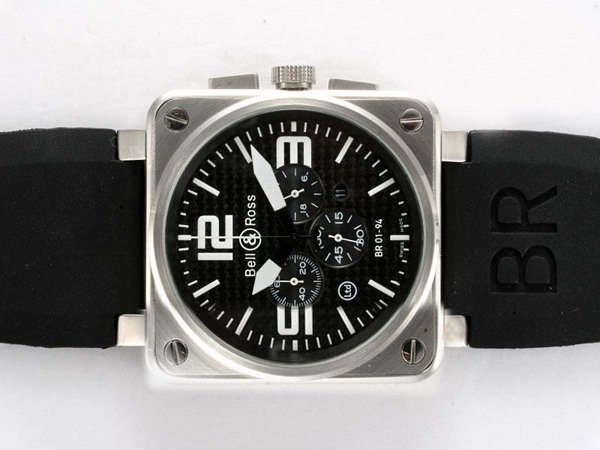 Bell Ross BR01-94 Titanium BR01-94 Titanium Black 46x46mm Black Dial Quartz Chronograph Watch