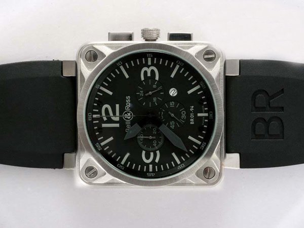 Bell Ross BR01-94 Titanium BR01-94 Titanium Black Midsize Square Quartz Chronograph Watch
