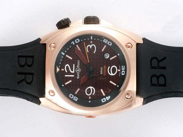 Bell Ross BR02 BR02 Pink Gold Automatic Brown Dial Stainless Steel with Rose Gold Bezel Watch