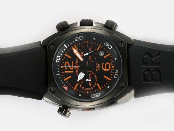 Bell Ross Chronograph BR02-94 Black Dial PVD Case 44mm Watch