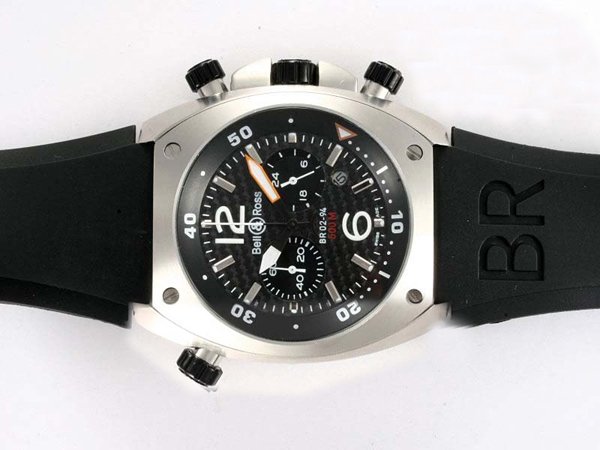 Bell Ross Chronograph BR02-94 Round Quartz Chronograph Black Dial Watch