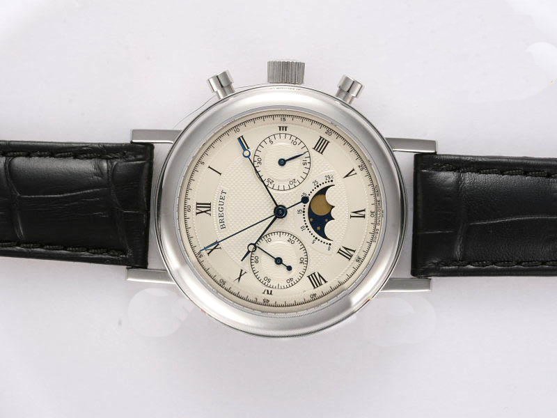 Breguet Classique Chronograph 5947BB/12/9V6 40mm Black Crocodile Leather Strap White Dial Watch