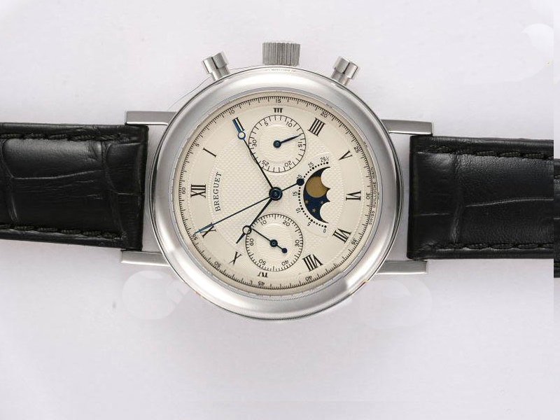Breguet Classique Chronograph 5947BB/12/9V6 Black Crocodile Leather Strap 40mm White Dial Watch