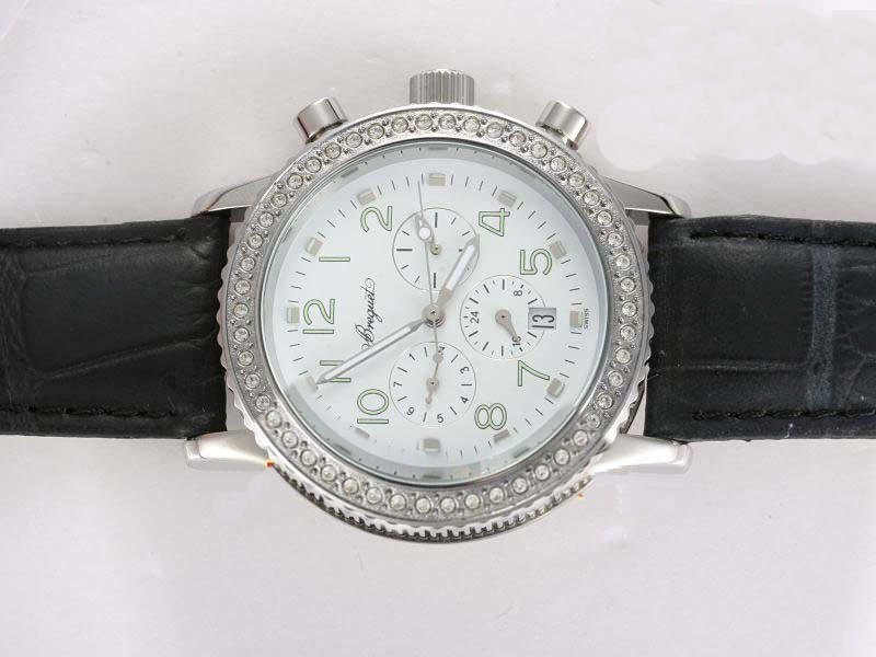 Breguet Type XXI 3820ST/H2/9W6 Round Black Ostrich Leather Strap Watch