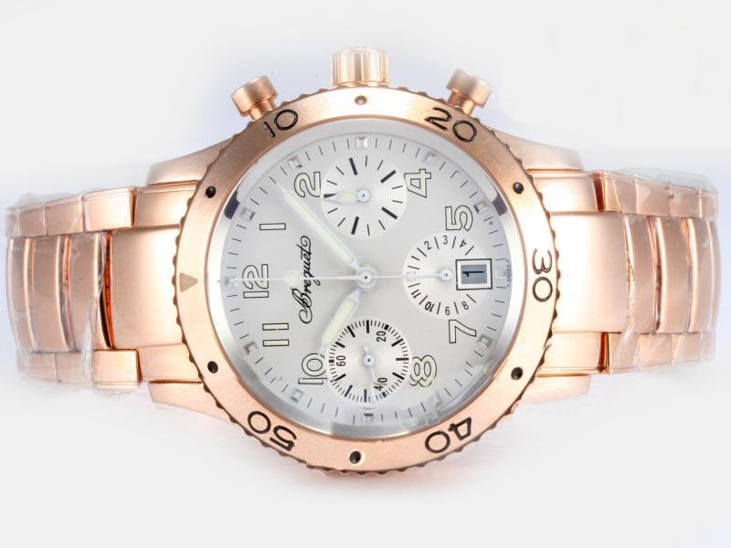 Breguet Type XXI 3820ST/H2/SW9 Stainless Steel with Rose Gold Bezel White Dial Automatic Watch