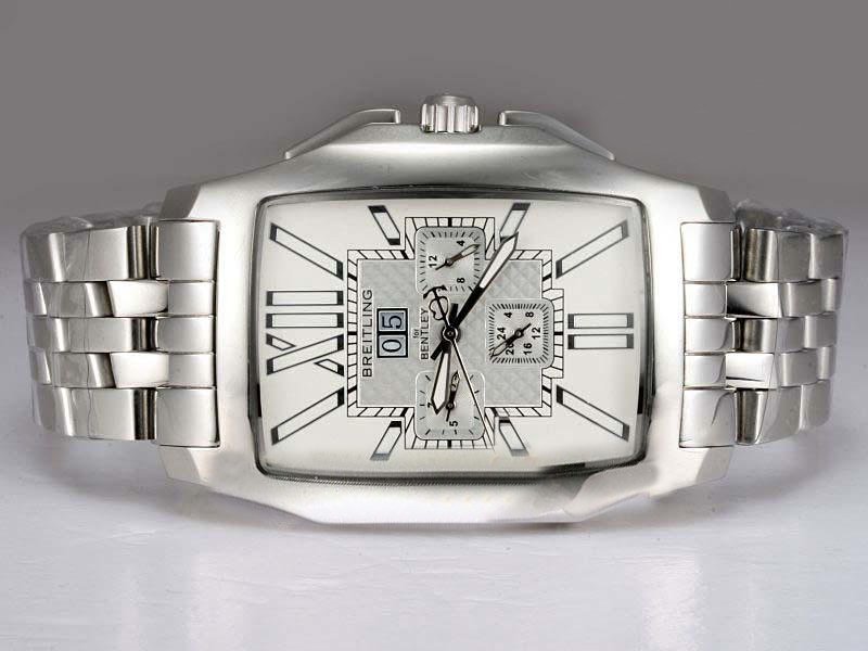 Breitling Bentley Flying B A44365 White Dial Automatic Rectangle Watch