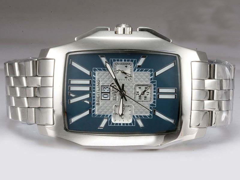 Breitling Bentley Flying B No3 Blue Dial Steel Stainless Steel Case Mens 38.5x57mm Watch