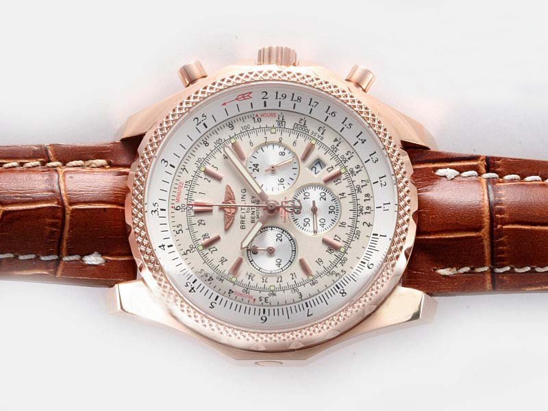 Breitling Bentley Motors T A2536313-G552BKLD Round Pink Dial Quartz Chronograph Watch