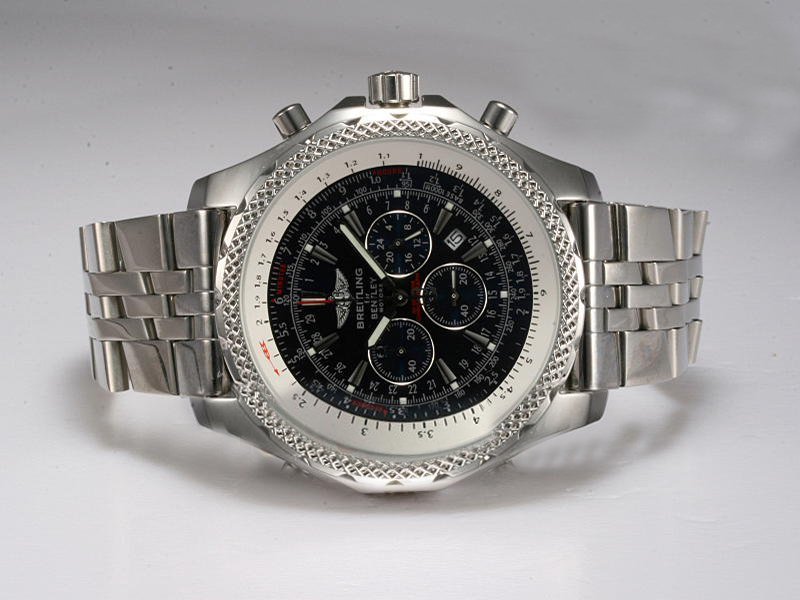 Breitling Blackbird B.Steel 44mm Black Dial Silver Stainless Steel Strap Watch
