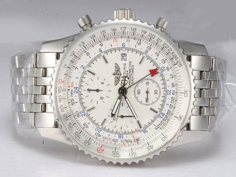 Breitling Navitimer Chronograph A24322 Automatic White Dial Stainless Steel Bezel Watch